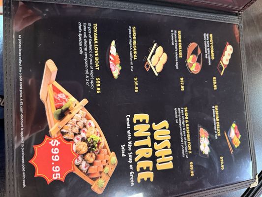 Menu photo 1 Toyama Sushi Crescent City, CA