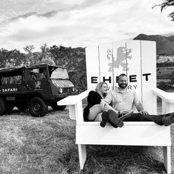 Ehret Winery - Top of the hill overlooking the vineyard with the unimog