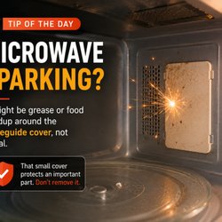 KZ Express Appliance Repair - Grease or food buildup can cause sparking. Keep it clean, never remove it, and stop using the microwave if sparking continues.