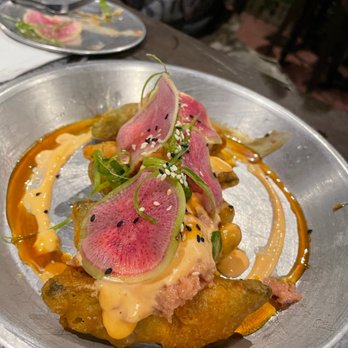 J Riley Distillery - Fried avocado with tuna poke - Distilleries Near Me - Redlands, California J Riley Distillery - Fried avocado with tuna poke - Distilleries Near Me - Redlands, California