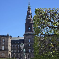 The statue near the back entrance of the palace