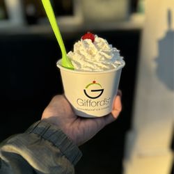 Gifford's Famous Ice Cream - Nothing like a sunset and a Small Sundae (2 Scoops) from Giffords!