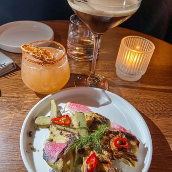 Standard Fare - Charred Artichokes ; Citrus got real ; Espresso Martini - American Near Me - Saratoga Springs, New York Standard Fare - Charred Artichokes ; Citrus got real ; Espresso Martini - American Near Me - Saratoga Springs, New York