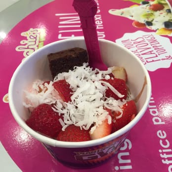 Menchie's Pittsfield place  - Only fruit options were strawberries and shaved coconut; shameful! - Desserts Near Me - Ann Arbor, Michigan