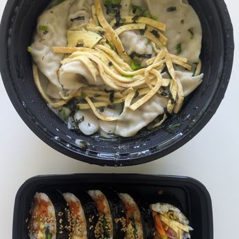 Kimbap Heaven - Top: tteok-mandu-guk ($23) Bottom: musubi kimbap ($17.25) - Korean Near Me - San Francisco, California Kimbap Heaven - Top: tteok-mandu-guk ($23) Bottom: musubi kimbap ($17.25) - Korean Near Me - San Francisco, California