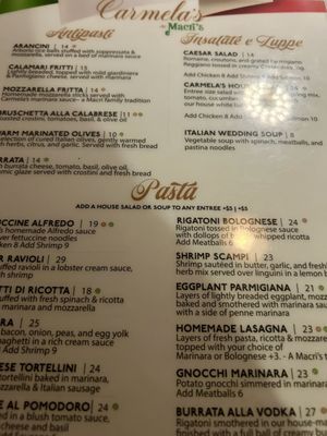 Menu photo 1 Carmela's at Macri's South Bend, IN Menu photo 1 Carmela's at Macri's South Bend, IN