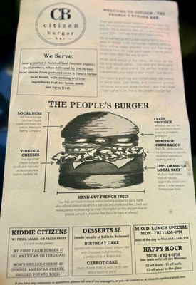 Menu photo 3 Citizen Burger Bar Charlottesville, VA