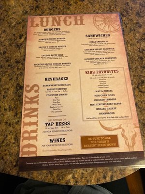 Menu photo 7 Steer N' Stein Rancho Cucamonga, CA