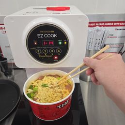 This is where the magic happens! Just press the number written on your bowl and the machine will do the rest.