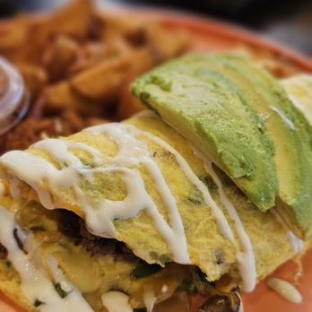 Burnt Crumbs - carne asada omelet - New American Near Me - Irvine, California Burnt Crumbs - carne asada omelet - New American Near Me - Irvine, California