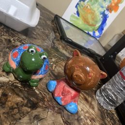 Pig and turtle 1 of her 1st few times