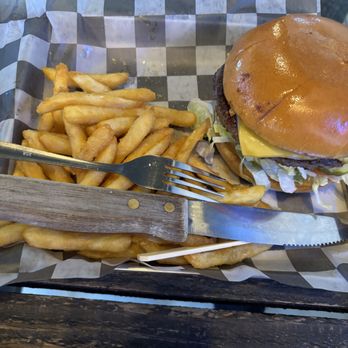 Neri's On The Square - Classic Cheeseburger with Fries. - New American Near Me - Jacksboro, Texas