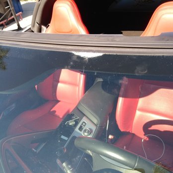 A New Look Auto Glass - Another picture of my broken windshield on my Corvette before Jose fixed it - Auto Glass Services Near Me - Ontario, California
