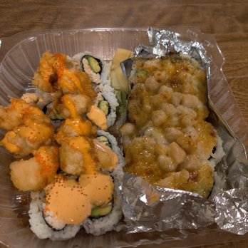 Sakebomb - Lango Star Roll (left) and Bay King Roll (right) - Sushi Bars Near Me - Sunnyvale, California Sakebomb - Lango Star Roll (left) and Bay King Roll (right) - Sushi Bars Near Me - Sunnyvale, California
