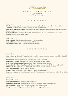 Menu photo 4 Manuela Los Angeles, CA