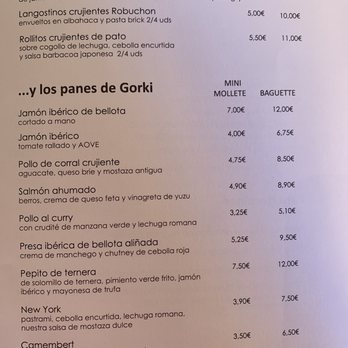 Gorki Selección - Menu - Andalusian Near Me - Málaga, Massachusetts