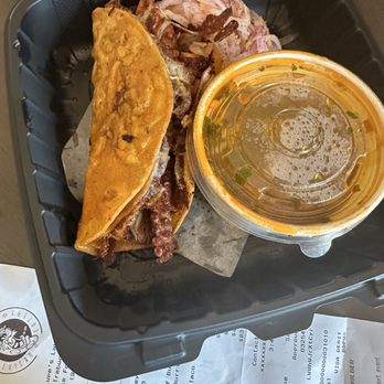 Lupe's Mexican Eatery - Two Cheesy Birria Tacos w/Broth - Mexican Near Me - Lake Forest, California