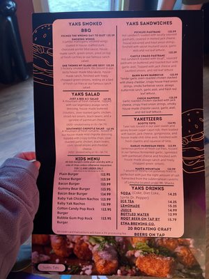 Menu photo 1 Yak's on the 5 Dunsmuir, CA Menu photo 1 Yak's on the 5 Dunsmuir, CA
