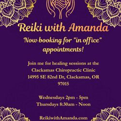 Reiki with Amanda - Now offering In-Clinic sessions during limited hours!