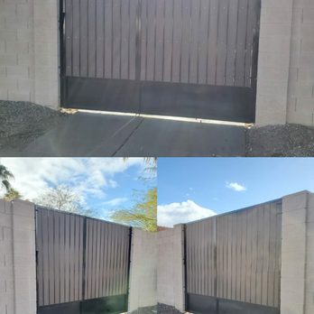 Gate Repairs & Mobile Welding - A kick plate was added to extend the height of this new custom RV gate - Fences & Gates Near Me - Phoenix, Arizona Gate Repairs & Mobile Welding - A kick plate was added to extend the height of this new custom RV gate - Fences & Gates Near Me - Phoenix, Arizona