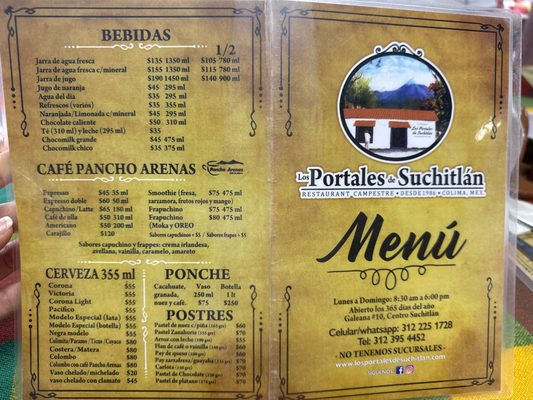Menu photo 1 Los Portales de Suchitlan Suchitlán, COL Menu photo 1 Los Portales de Suchitlan Suchitlán, COL