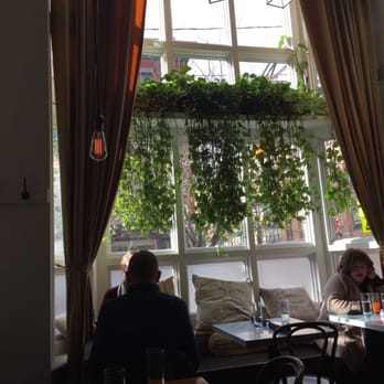 Satis Bistro - Window with beautiful cascading plant. - Wine Bars Near Me - Jersey City, New Jersey Satis Bistro - Window with beautiful cascading plant. - Wine Bars Near Me - Jersey City, New Jersey