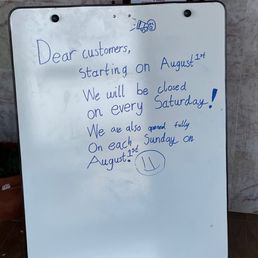 Special hours