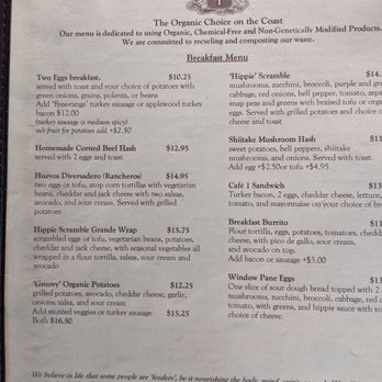 Cafe 1 - Breakfast menu - Breakfast & Brunch Near Me - Fort Bragg, California