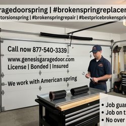 Genesis Garage Door & Gate - #garagedoorspring #brokenspringreplacement #torsionspring #brokenspringrepair #bestpricebrokenspring