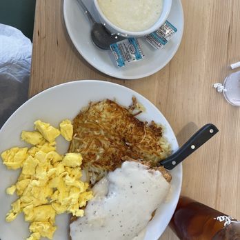 Eggsquisite Cafe - Chicken fried chicken, hash browns and grits - Breakfast & Brunch Near Me - Sherman, Texas