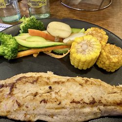 Fisher's - Grilled sea bass , good but a little bland and overpriced