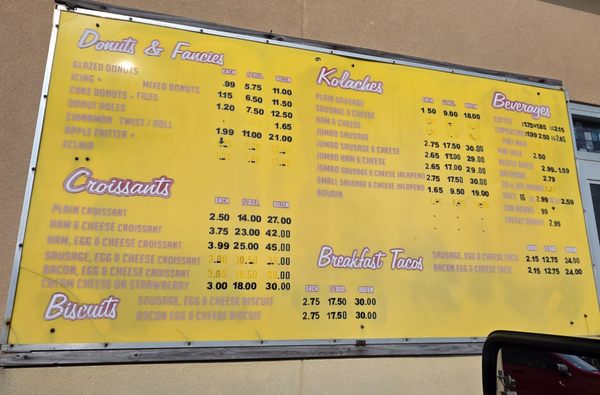 Menu photo 1 Dannay's Donuts Crystal Beach, TX
