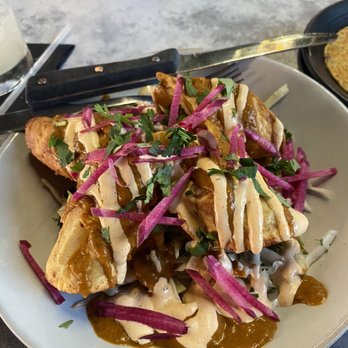 MEXiCUE - Ahh the Chicken flauta, warning this is not traditional Presentation is a 10. Taste...8.5 - Mexican Near Me - Stamford, Connecticut MEXiCUE - Ahh the Chicken flauta, warning this is not traditional Presentation is a 10. Taste...8.5 - Mexican Near Me - Stamford, Connecticut