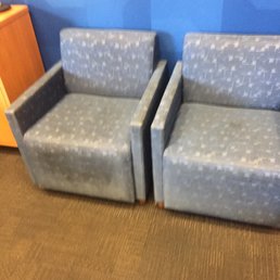 Chairs in waiting area are filthy