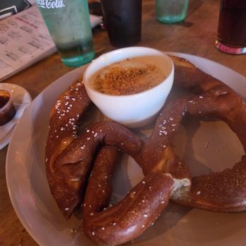 Boxcar Bar and Grill - Giant pretzel with crab dip - highly recommend - New American Near Me - Santa Fe, New Mexico Boxcar Bar and Grill - Giant pretzel with crab dip - highly recommend - New American Near Me - Santa Fe, New Mexico