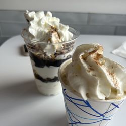 Freeze - Pumpkin Flurry (right) The turtle Sundae (left)