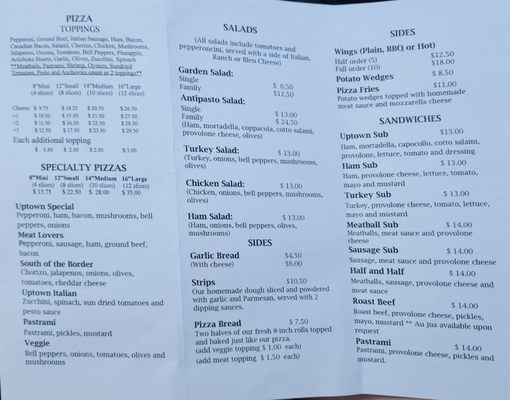 Menu photo 1 Uptown Pizza Co. Whittier, CA Menu photo 1 Uptown Pizza Co. Whittier, CA