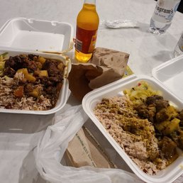 Brown stew chicken and curry goat Brown stew chicken and curry goat