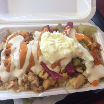Babaz - Chicken Shawarma Rice Bowl - ask for half sauce, but is otherwise AMAZING! - Middle Eastern Near Me - London, Ontario Babaz - Chicken Shawarma Rice Bowl - ask for half sauce, but is otherwise AMAZING! - Middle Eastern Near Me - London, Ontario