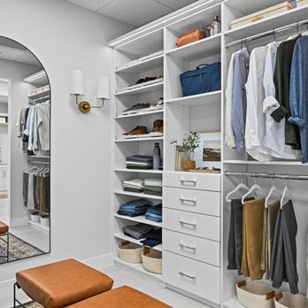 Inspired Closets - Elevated reach-in closet with LED lighting - Interior Design Near Me - Boynton Beach, Florida Inspired Closets - Elevated reach-in closet with LED lighting - Interior Design Near Me - Boynton Beach, Florida