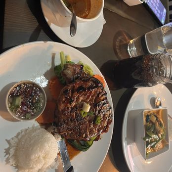 Rain II - Grilled Pork Chop Lunch Special and spicy Tom Yum Noodle Soup Lunch - Thai Near Me - New York, New York