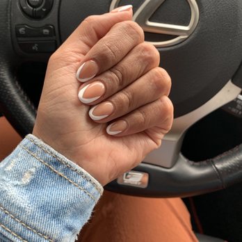 Enchanted Nail Salon - Dip nails with French tip design- came out so good! - Nail Salons Near Me - Orange, California Enchanted Nail Salon - Dip nails with French tip design- came out so good! - Nail Salons Near Me - Orange, California