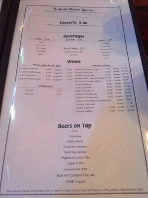 Menu photo 7 Thomas Street Tavern Charlotte, NC Menu photo 7 Thomas Street Tavern Charlotte, NC
