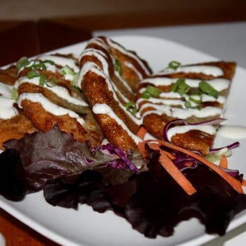 Jade Eatery And Lounge - Scallion Bread, this is like pan fried naan with a yogurt scallion sauce.  delicious. - Asian Fusion Near Me - Forest Hills, New York