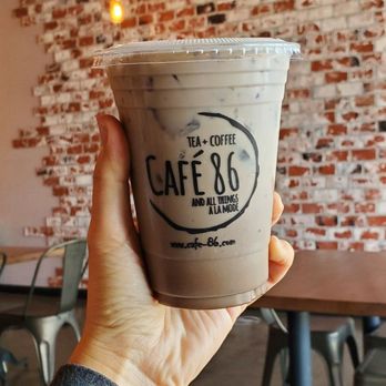 Cafe 86 - ube latte with espresso and almond milk - Desserts Near Me - San Diego, California