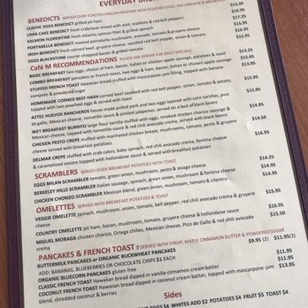 Cafe M - Menu as of 2/8/19 - Breakfast & Brunch Near Me - Berkeley, California Cafe M - Menu as of 2/8/19 - Breakfast & Brunch Near Me - Berkeley, California