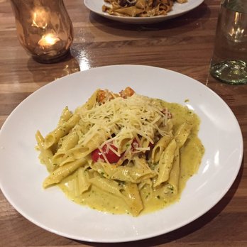 El Nido - Garganelli pasta - a wonderful pasta dish. Incredibly balanced flavors with the pesto and tomatoes. - American Near Me - Santa Fe, New Mexico