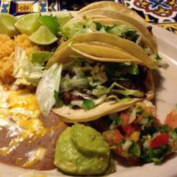 Three Tacos, Rice & Beans Three Tacos, Rice & Beans