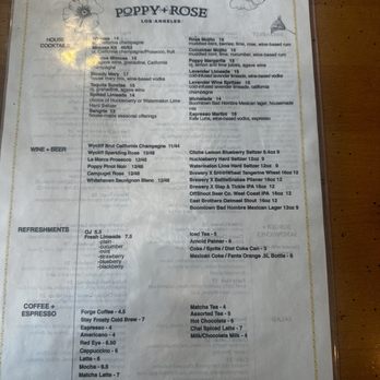 Poppy + Rose - Menu - Breakfast & Brunch Near Me - Los Angeles, California Poppy + Rose - Menu - Breakfast & Brunch Near Me - Los Angeles, California