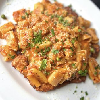Scarpelli - Spicy Rigatoni over Chicken Cutlet - Pizza Near Me - Hammonton, New Jersey Scarpelli - Spicy Rigatoni over Chicken Cutlet - Pizza Near Me - Hammonton, New Jersey